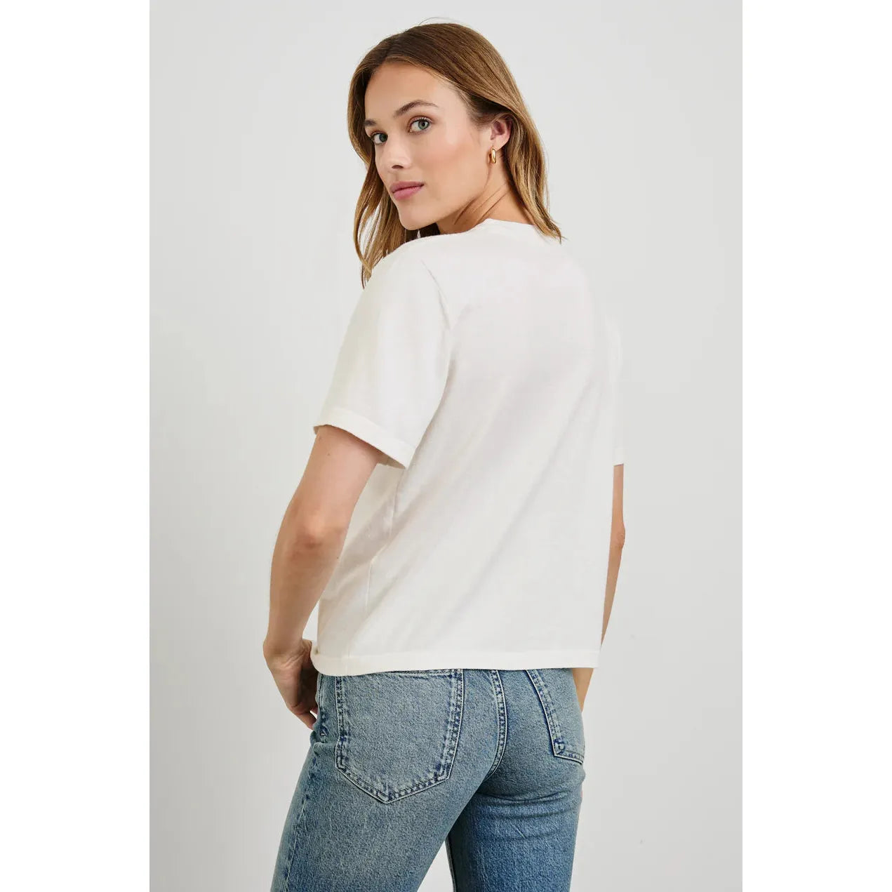 Rails Cotton Cashmere Short Sleeve T- Shirt in White