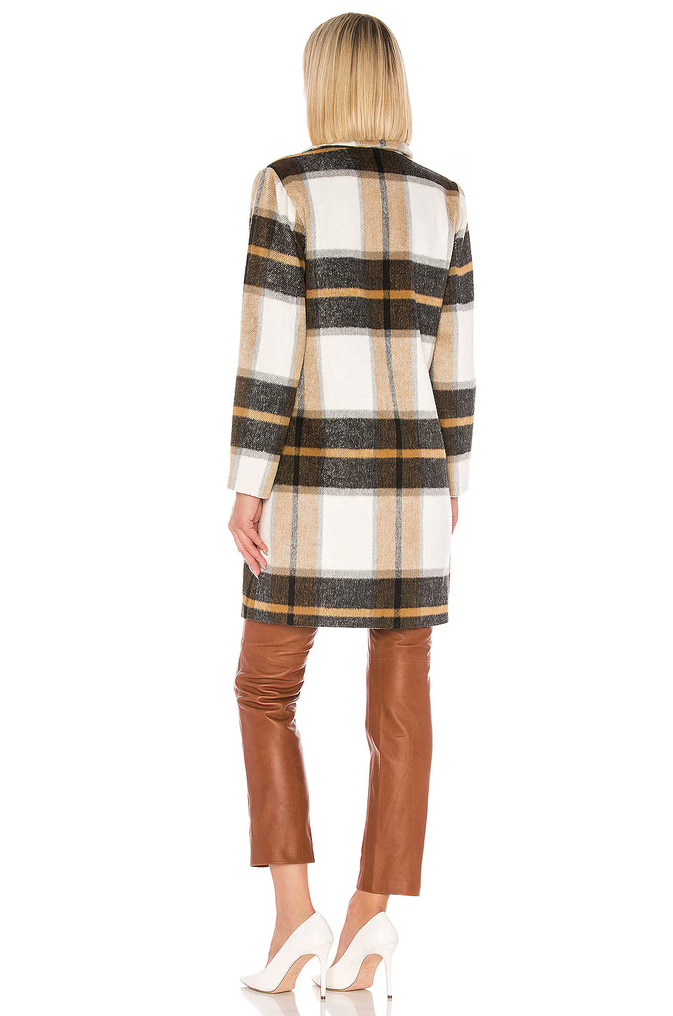 Cupcakes and Cashmere Cher Check Blazer Coat in Ivory