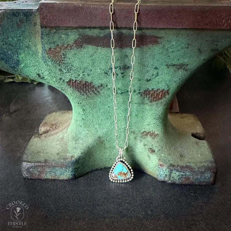 Crooked Thistle Carico Lake Turquoise Triangle Pendant
