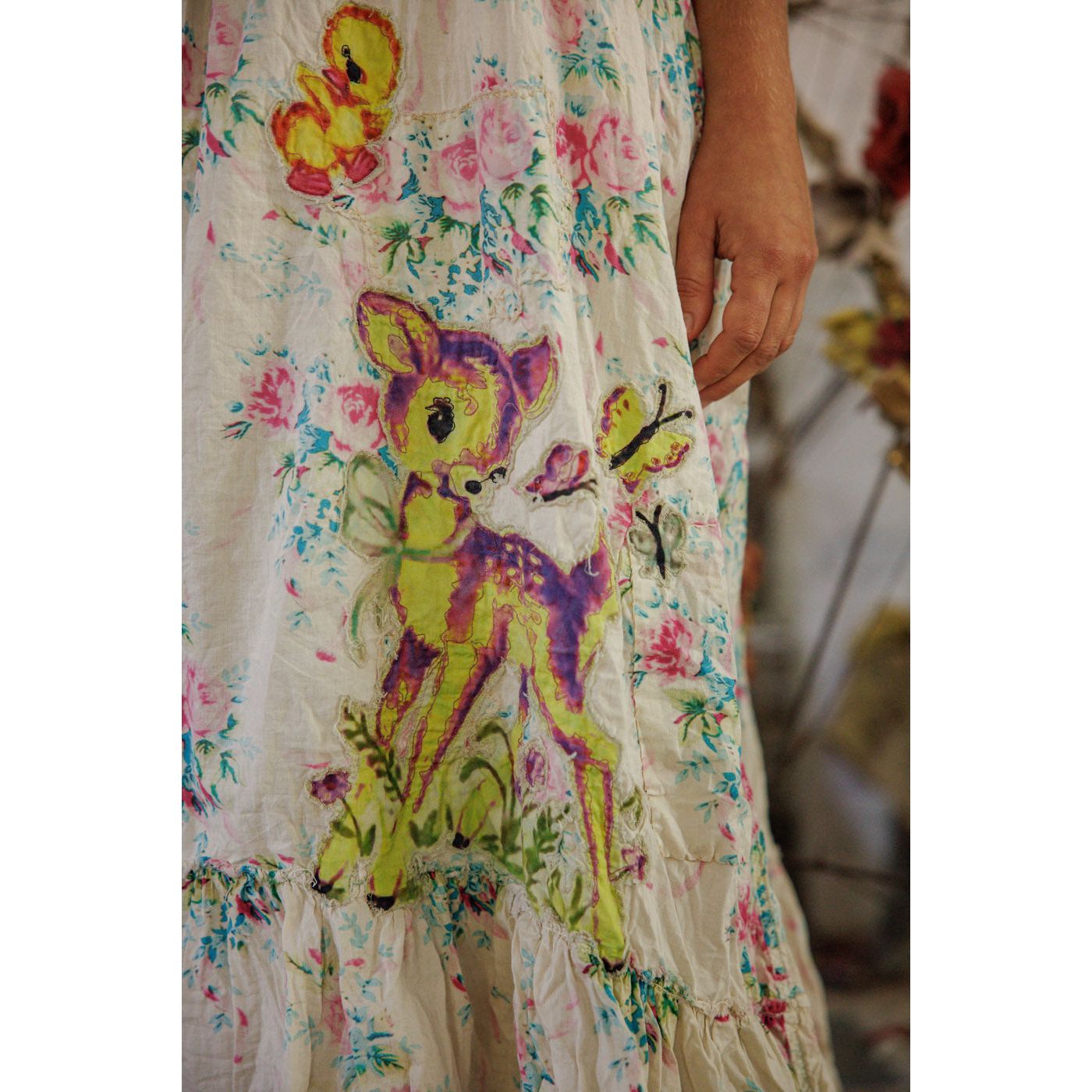 Magnolia Pearl Appliqué Vianney Slip Dress in Bed of Roses