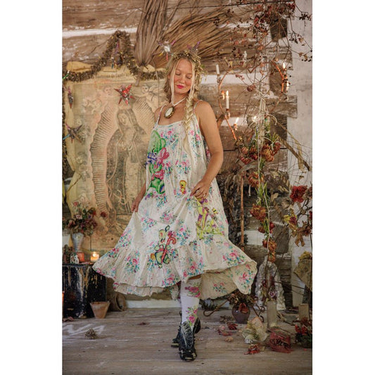 Magnolia Pearl Appliqué Vianney Slip Dress in Bed of Roses