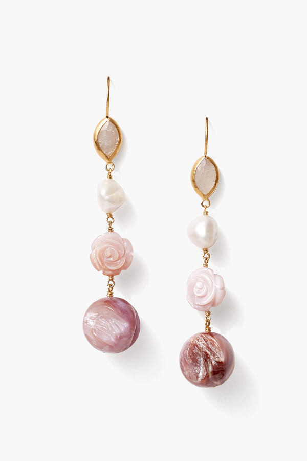 Chan Luu Roseto Tiered Earrings Pink