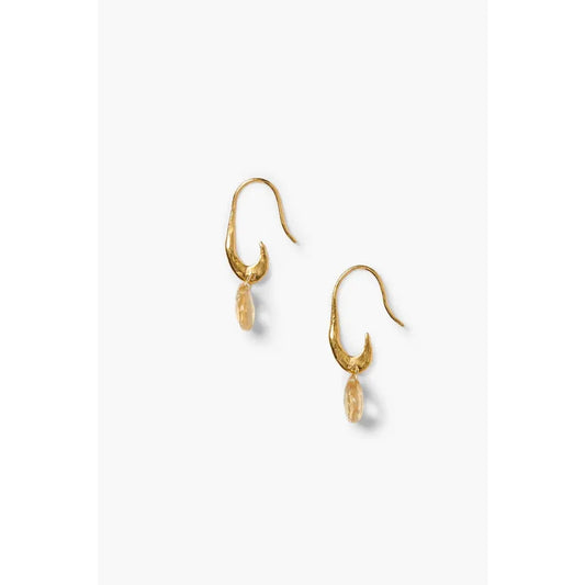 Chan Luu Gala Crescent Earrings Mini Citrine