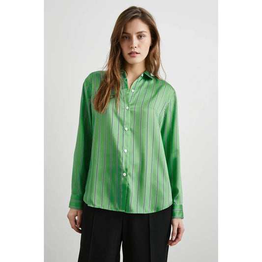 Rails Elias Shirt in Basil Stripe