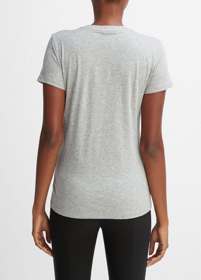 Vince Essential Pima Cotton Crew Neck T-Shirt in Heather Grey