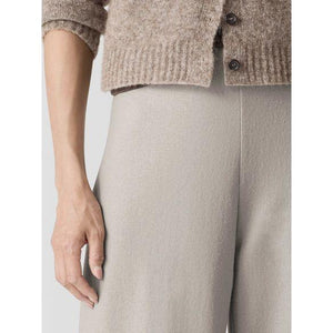 Eileen Fisher Felted Wool Jersey Wide-Leg Pant in Dove