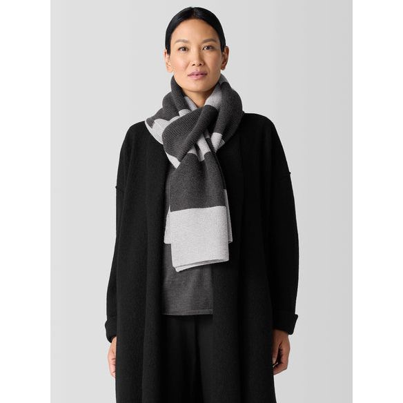 Eileen Fisher Cotton and Recycled Cashmere Scarf in Moon