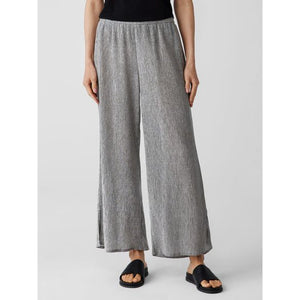 Eileen Fisher Woven Plissé Wide-Leg Pant in Nimbus