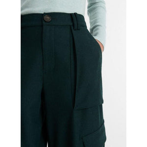 Vince Flannel Wide Leg Cargo Pant in Sea Onyx