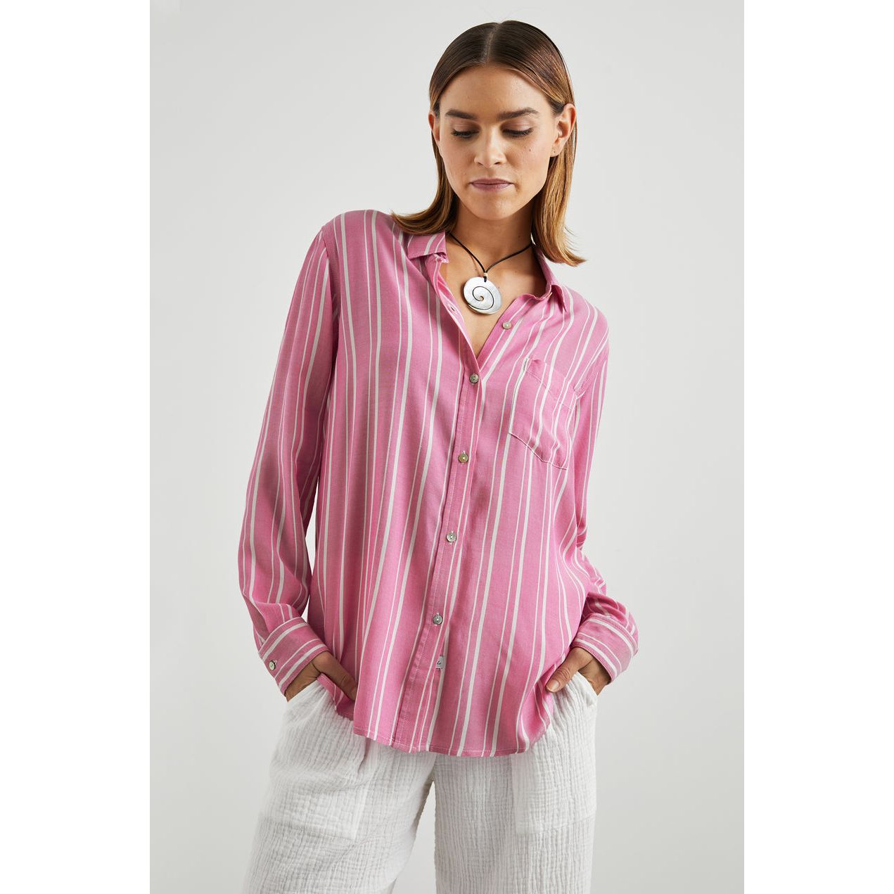 Rails Gaia Shirt in Berry Stripe