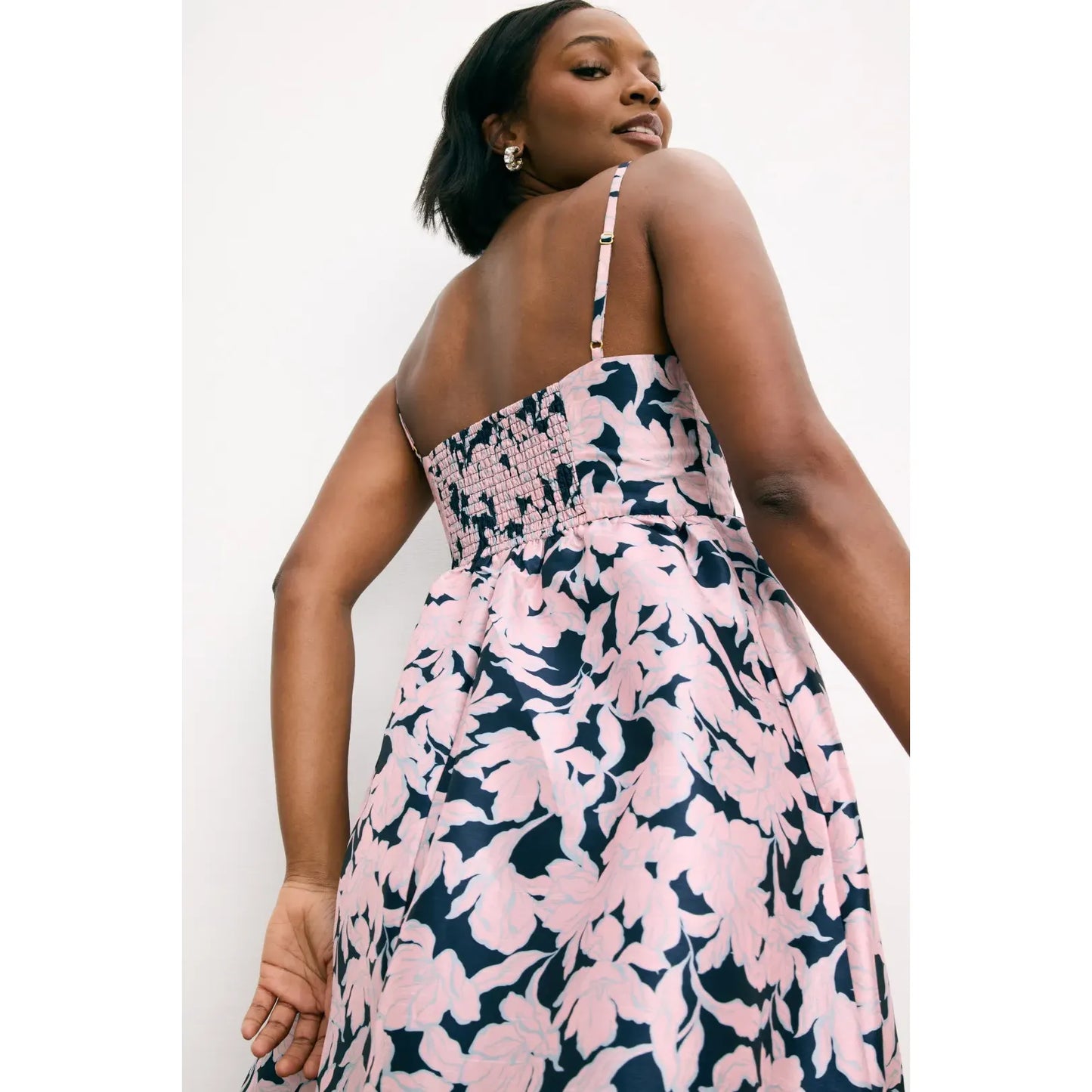 Hutch Brixton Floral Dress in Navy/Ivory 