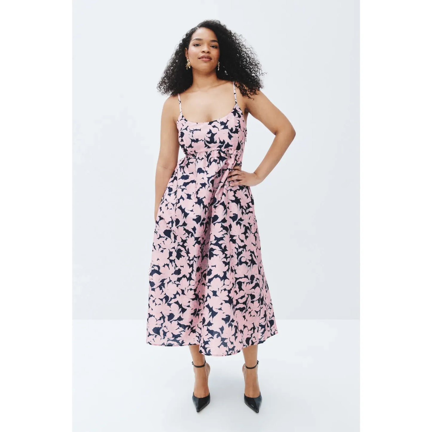 Hutch Brixton Floral Dress in Navy/Ivory 