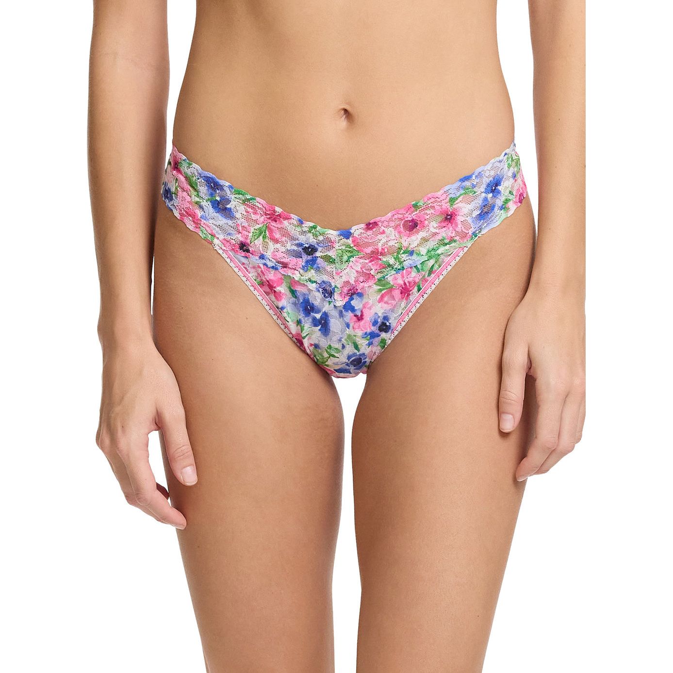 Hanky Panky Printed Signature Lace Original Rise Thong in Paint And Pour