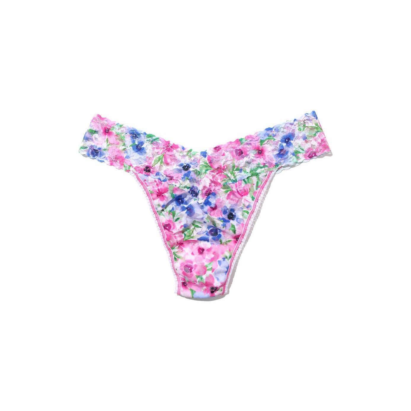 Hanky Panky Printed Signature Lace Original Rise Thong in Paint And Pour