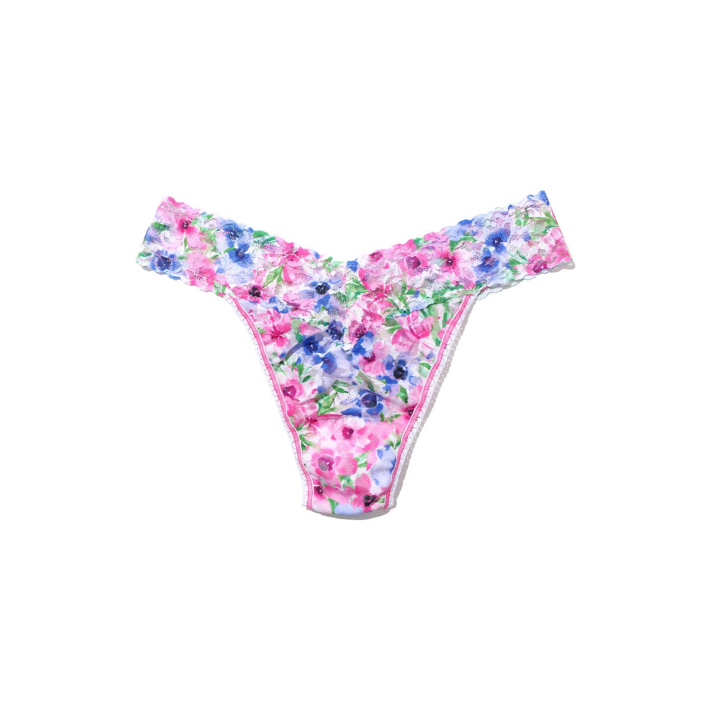 Hanky Panky Printed Signature Lace Original Rise Thong in Paint And Pour