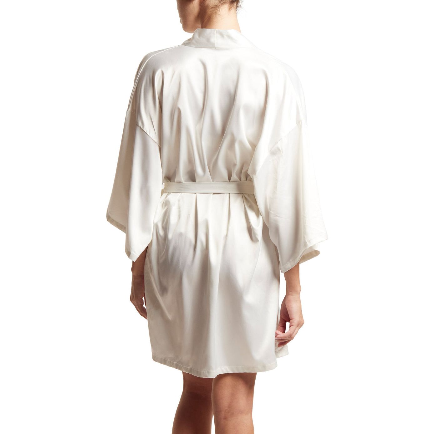 Hanky Panky Satin Sleep Robe in Light Ivory