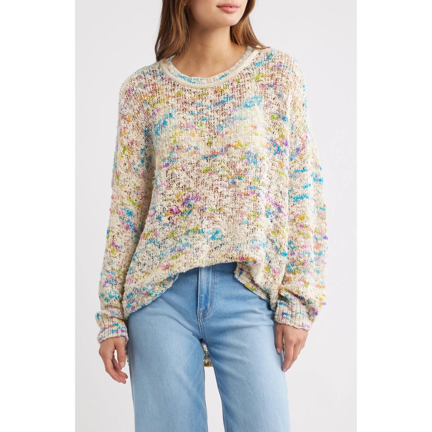 Free People Harlyn Pullover in Ivory Combo