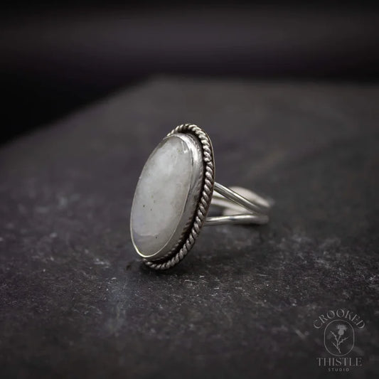 Crooked Thistle Moonstone Ring Size 9