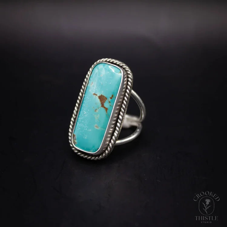 Crooked Thistle Turquoise Ring Sing 6.5