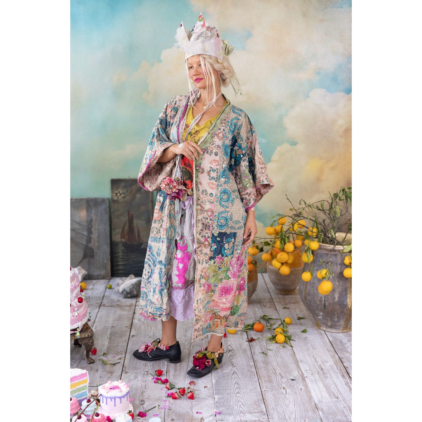 Magnolia Pearl Piecewise Dashi Kimono in Zazu