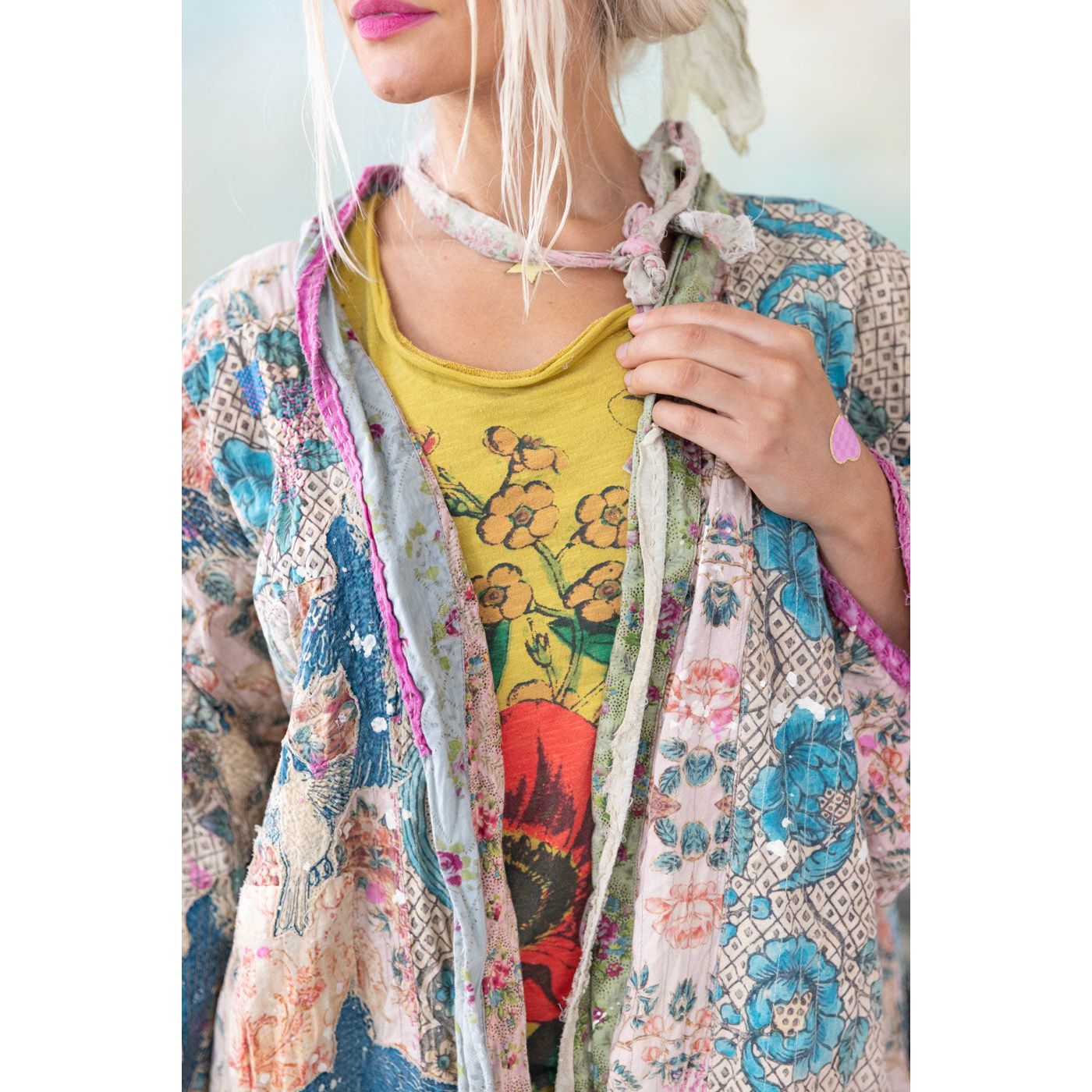 Magnolia Pearl Piecewise Dashi Kimono in Zazu