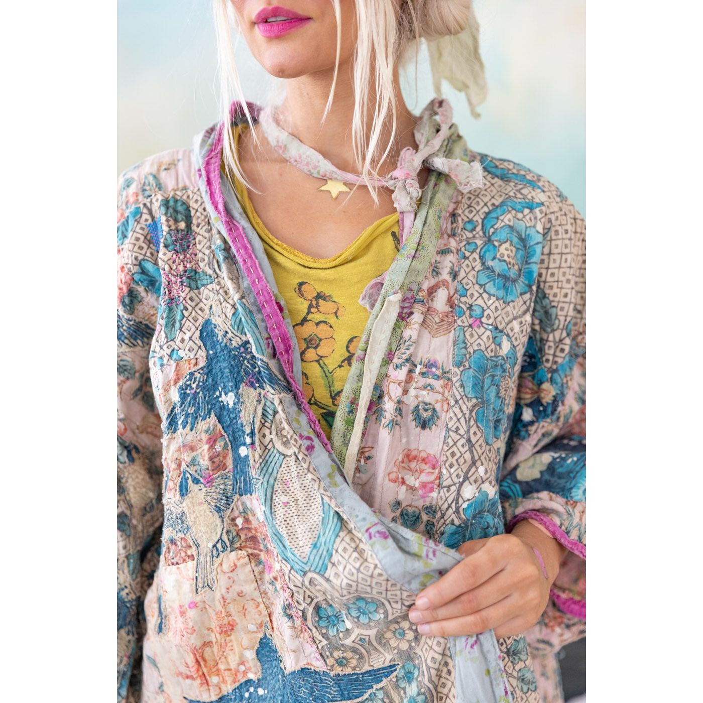 Magnolia Pearl Piecewise Dashi Kimono in Zazu