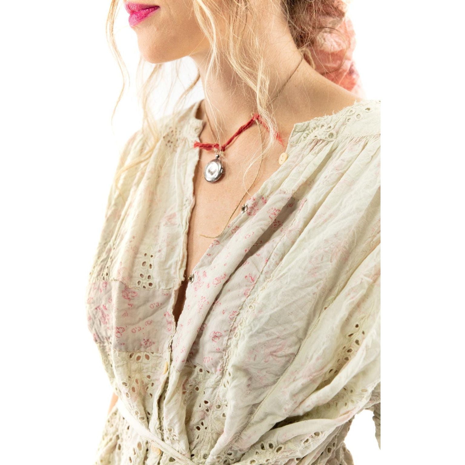 Magnolia Pearl Eyelet Flannery Smock Jacket in Porridge