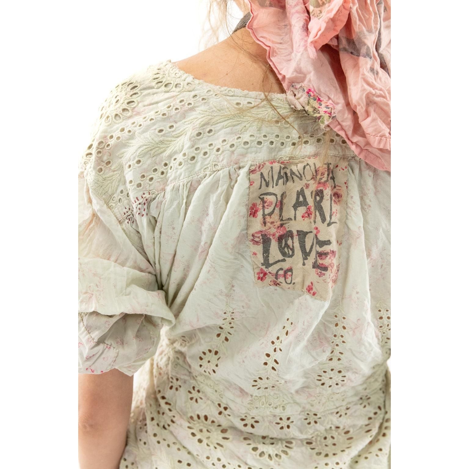 Magnolia Pearl Eyelet Flannery Smock Jacket in Porridge