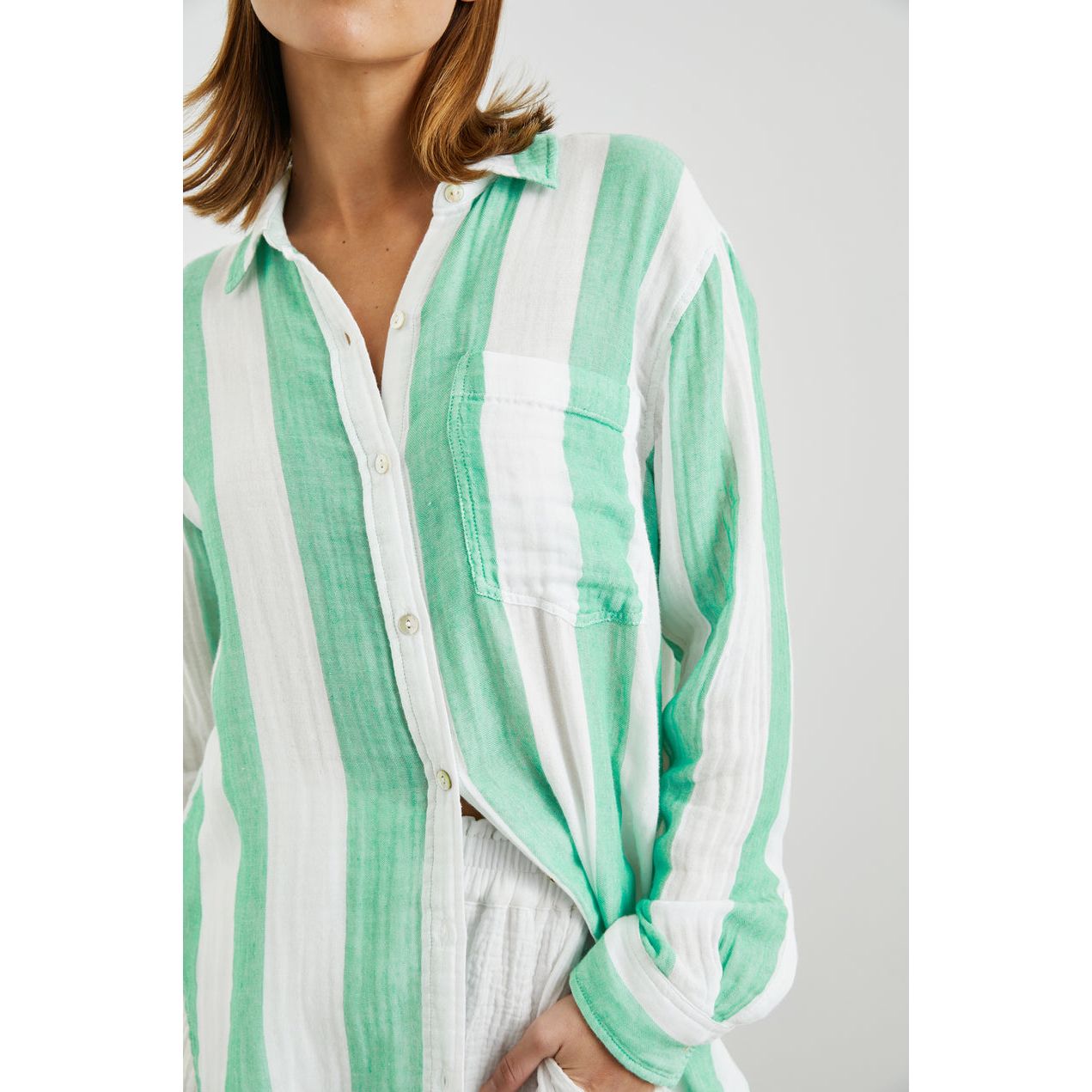 Rails Jaylin Shirt in Jade Stripe