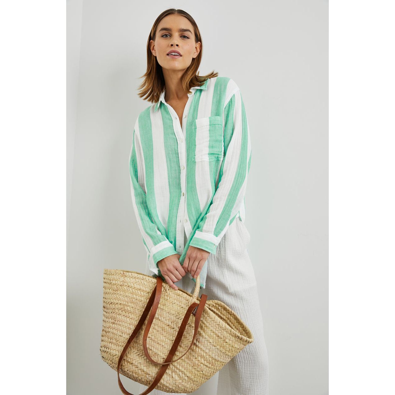 Rails Jaylin Shirt in Jade Stripe