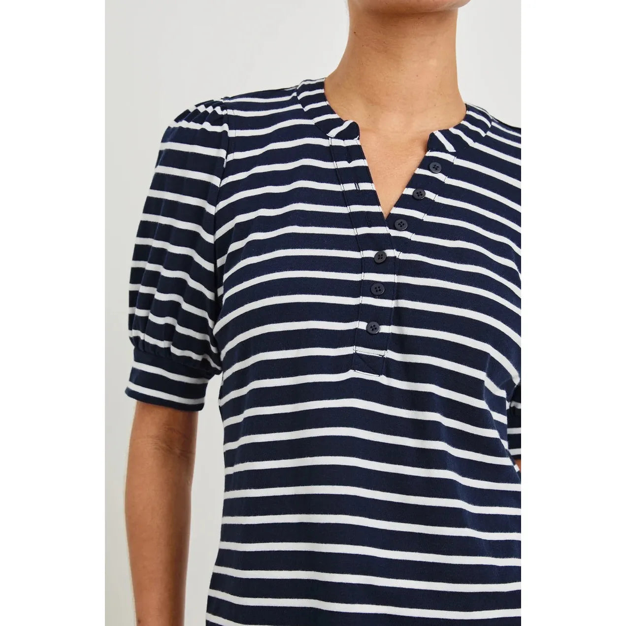 Rails Jewel top Ivory Navy Ivory Stripe