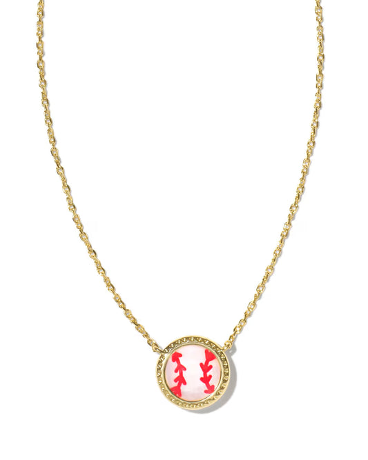 Kendra Scott Baseball Short Pendant Gold Necklace
