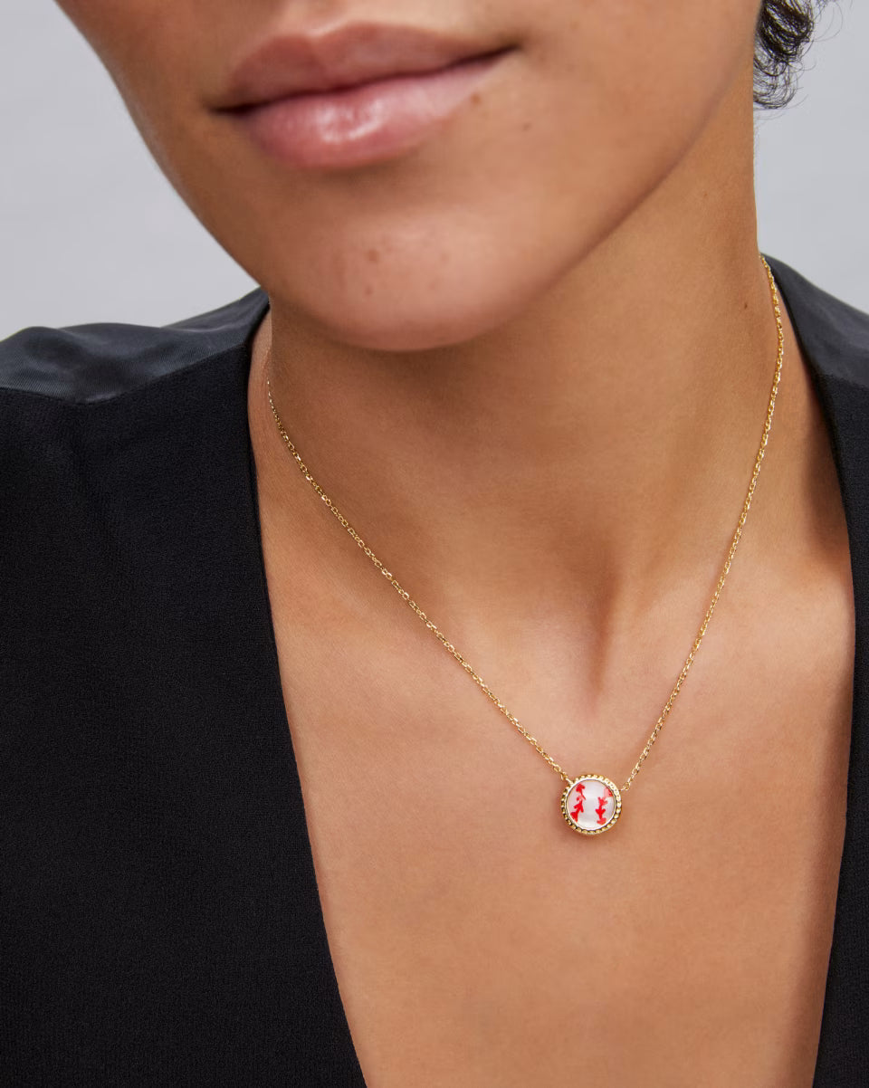 Kendra Scott Baseball Short Pendant Gold Necklace