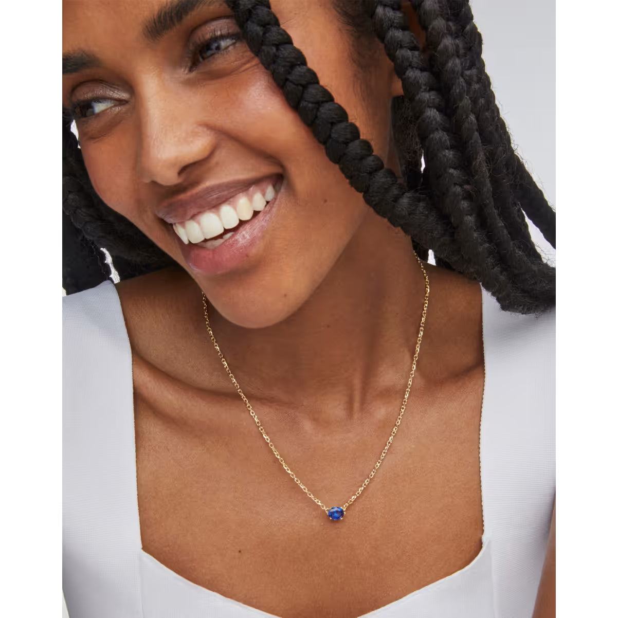 Kendra Scott Cailin Gold Pendant Necklace Blue