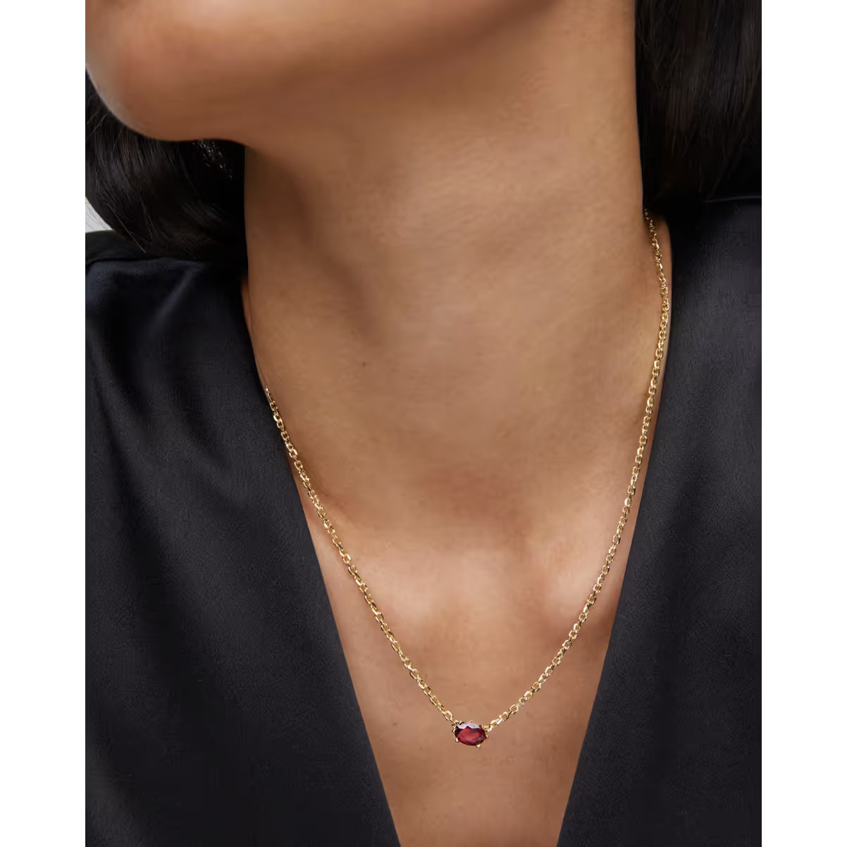 Kendra Scott Cailin Gold Pendant Necklace Burgundy