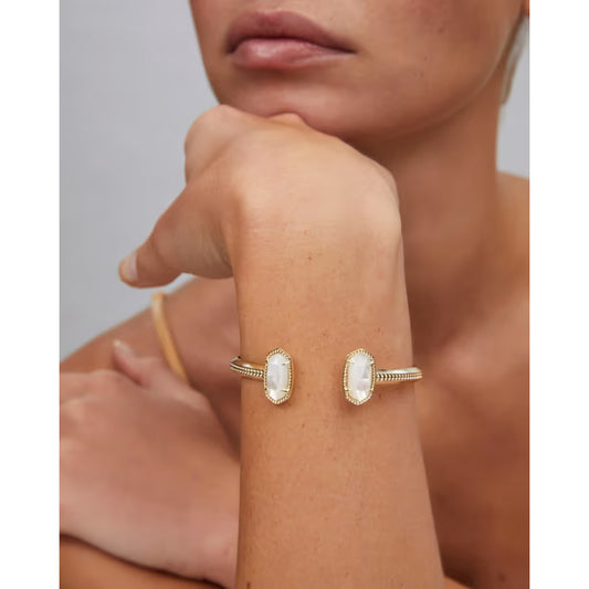 Kendra Scott Elton Cuff Bracelet in Gold Ivory Mother of Pearl