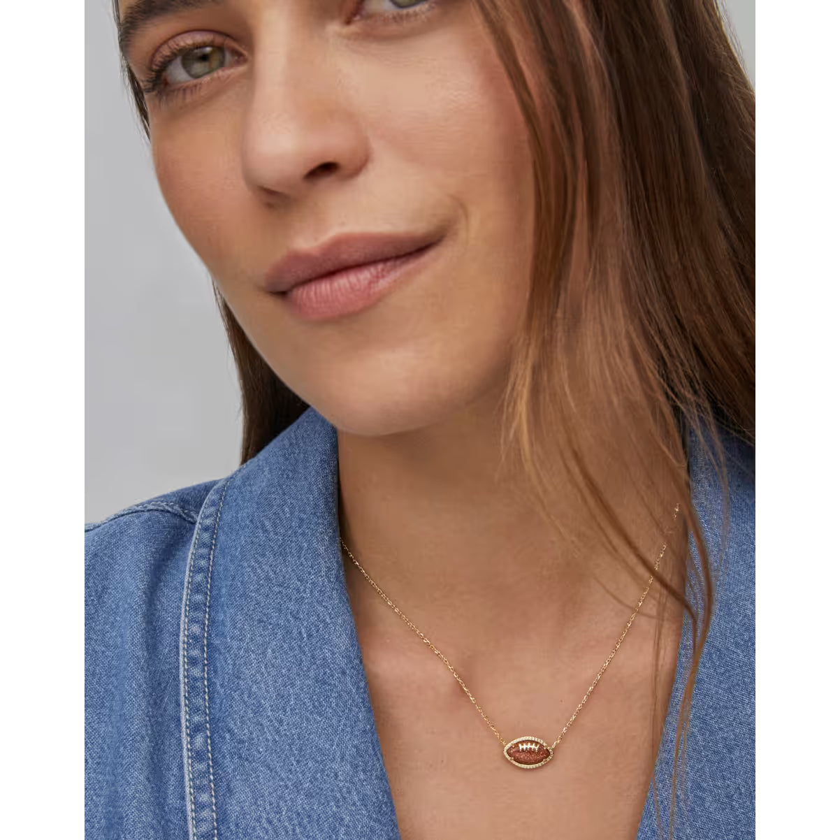Kendra Scott Football Gold Short Pendant Necklace