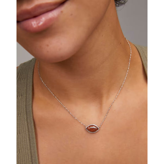 Kendra Scott Football Silver Short Pendant Necklace