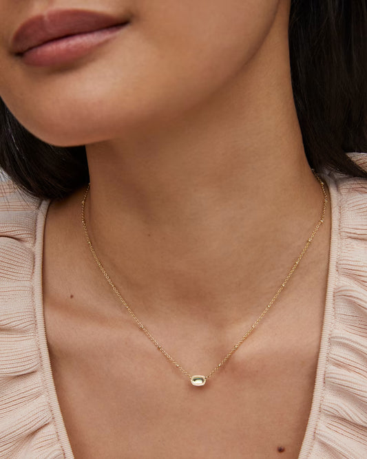 Kendra Scott Mini Elisa Gold Satellite Short Pendant Necklace in Gold Dichroic Glass