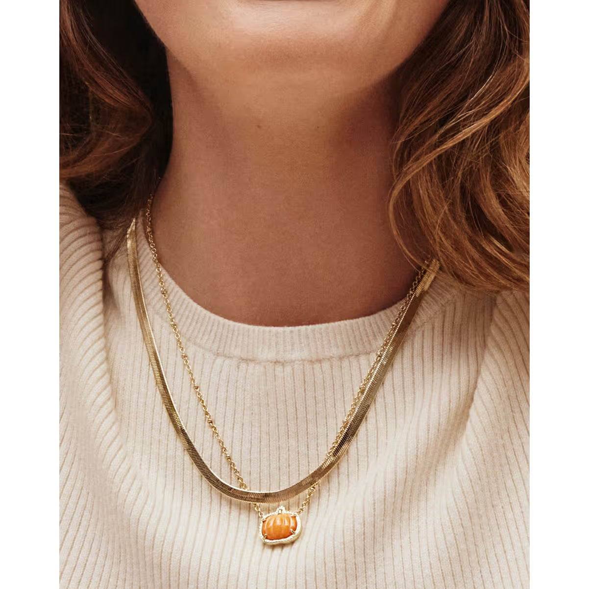 Kendra Scott Pumpkin Gold Short Necklace