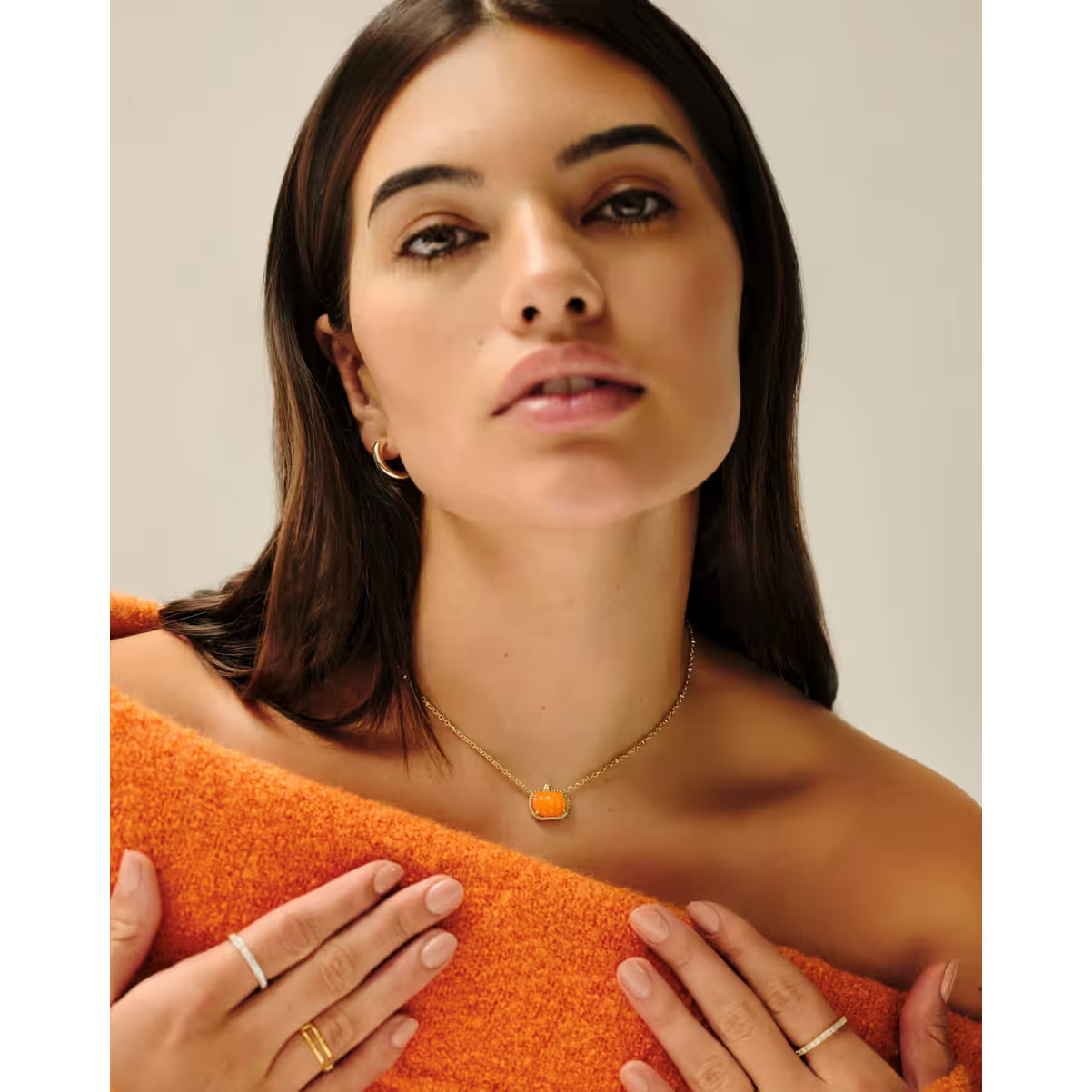 Kendra Scott Pumpkin Gold Short Necklace