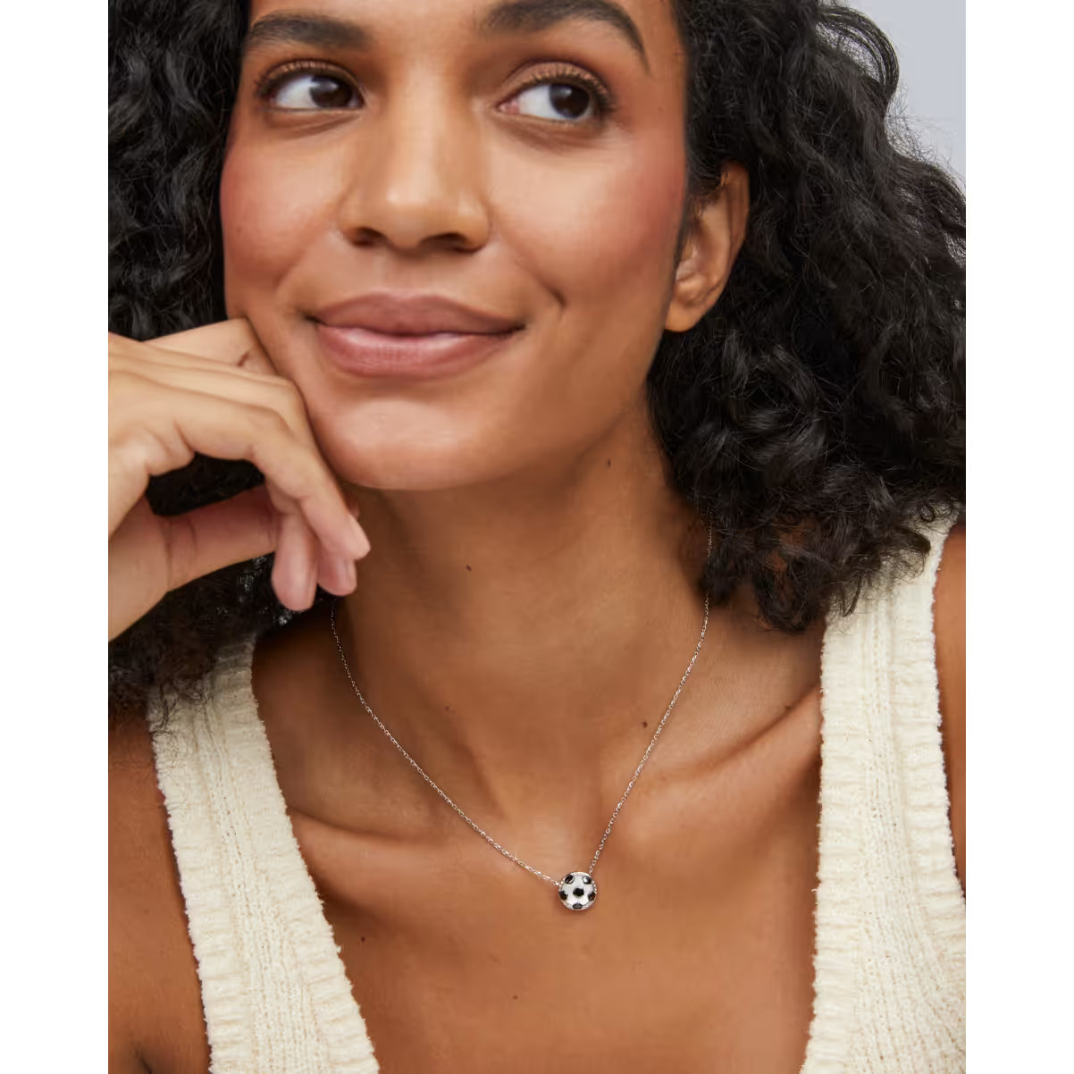 Kendra Scott Soccer Silver Short Pendant Necklace