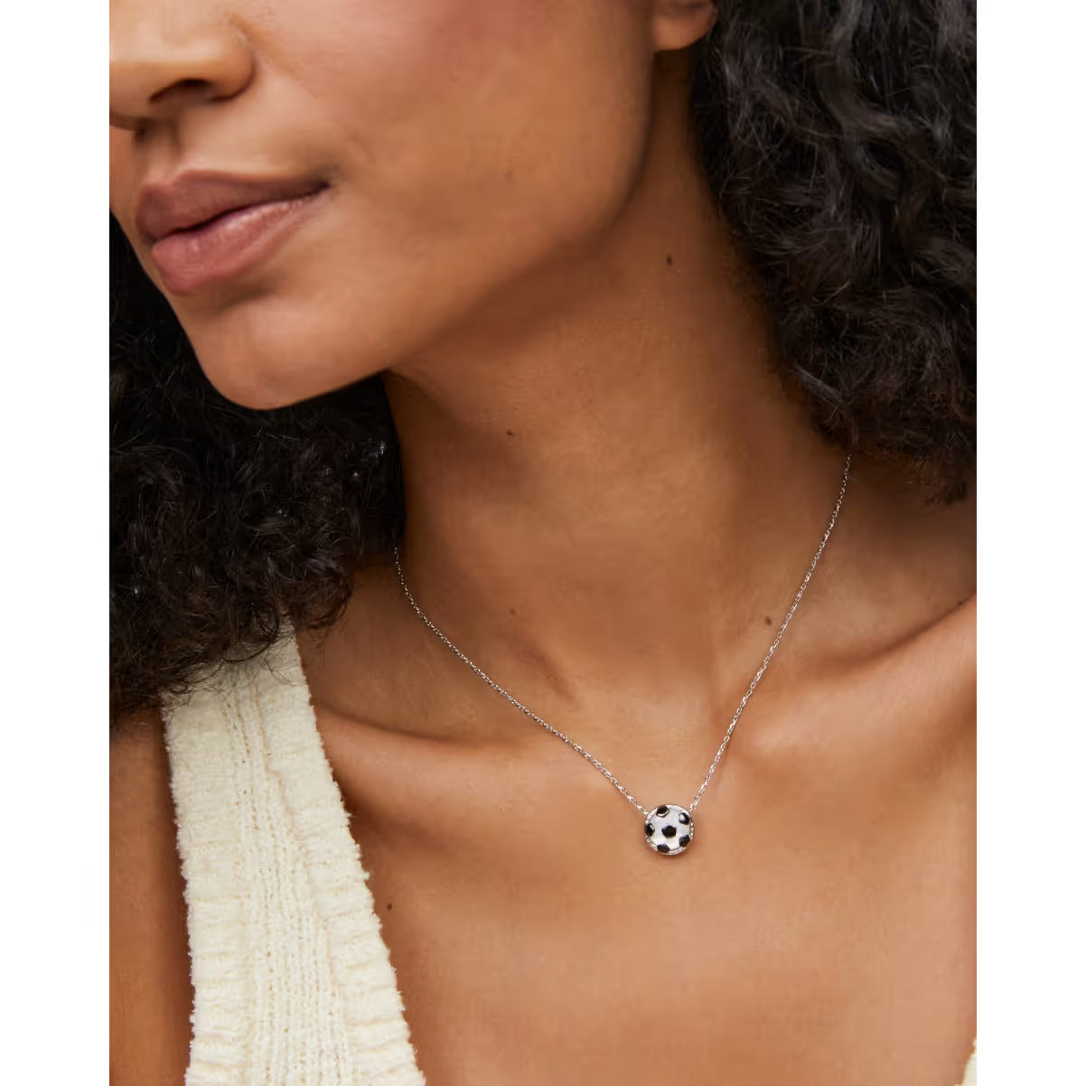 Kendra Scott Soccer Silver Short Pendant Necklace