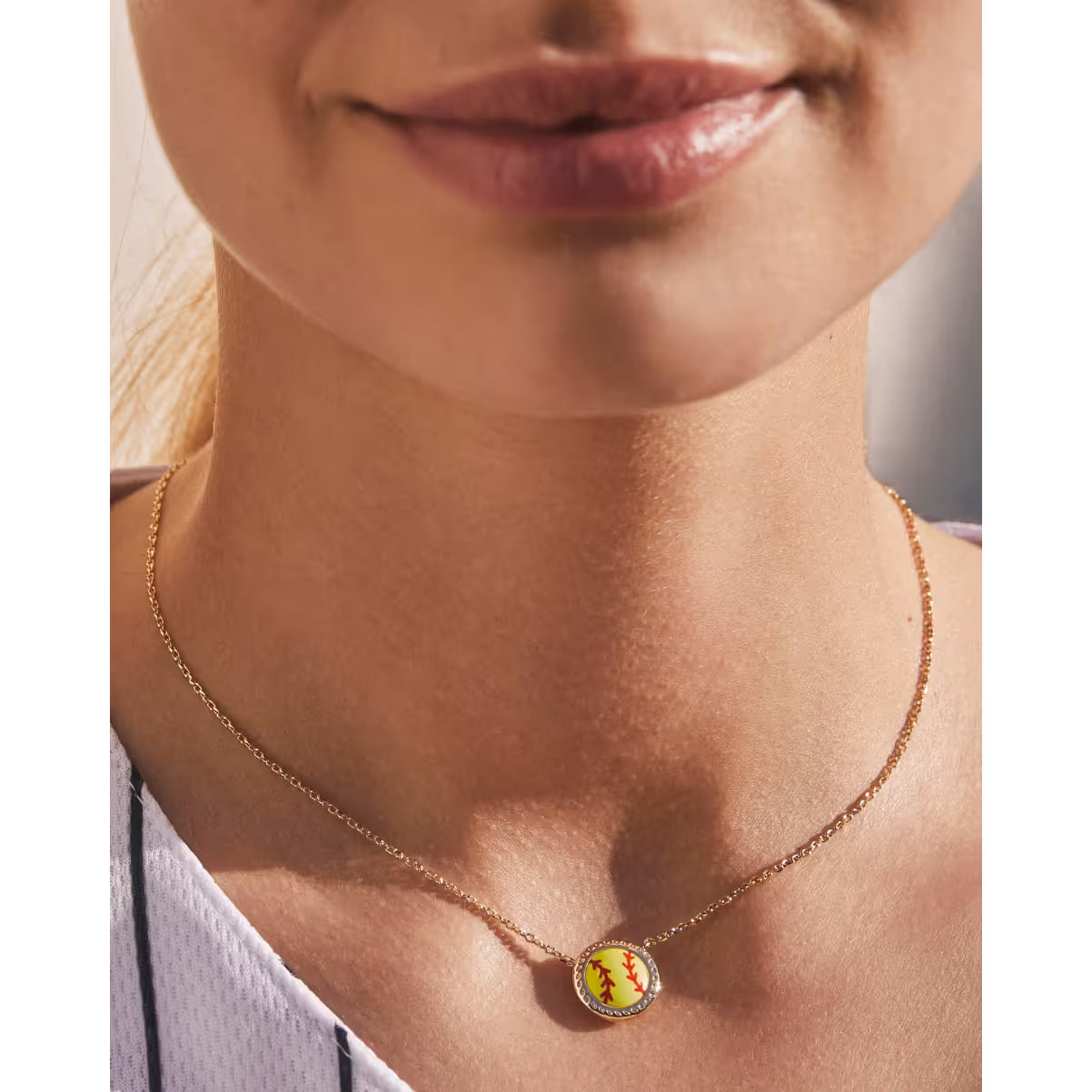 Kendra Scott Softball Gold Pendant Necklace