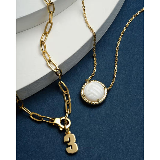 Kendra Scott Volleyball Gold Short Pendant Necklace