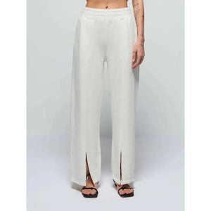 Nation Lincoln Front Slit Knit Pant in Porcelain