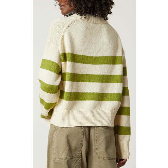 Velvet by Graham and Spencer Lucie Sweater in Cream/Lime