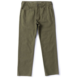 VISSLA Border Canvas 5 Pocket Pant in Dark Olive