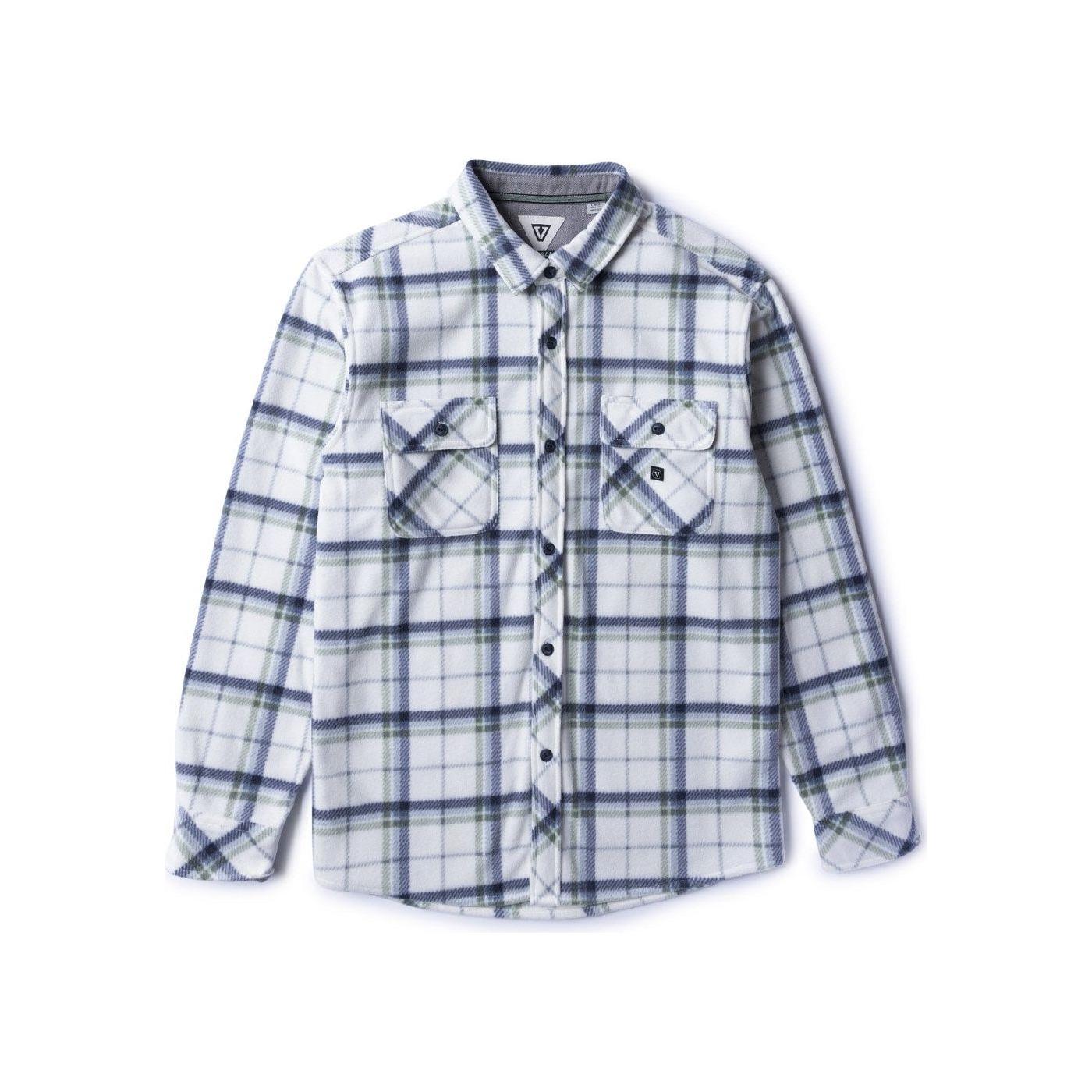 VISSLA Eco-Zy Long Sleeve Polar Flannel in Vintage White