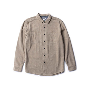 VISSLA Shaper Eco Long Sleeve Flannel in Dark Sand